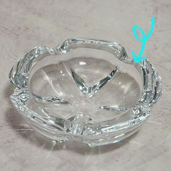 2 - Cristal d'Arques 4.25" Genuine Lead Crystal Glass Ashtray - Picture 10 of 11